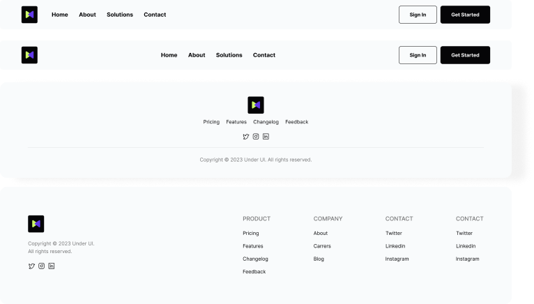 Hubble Header and Footer