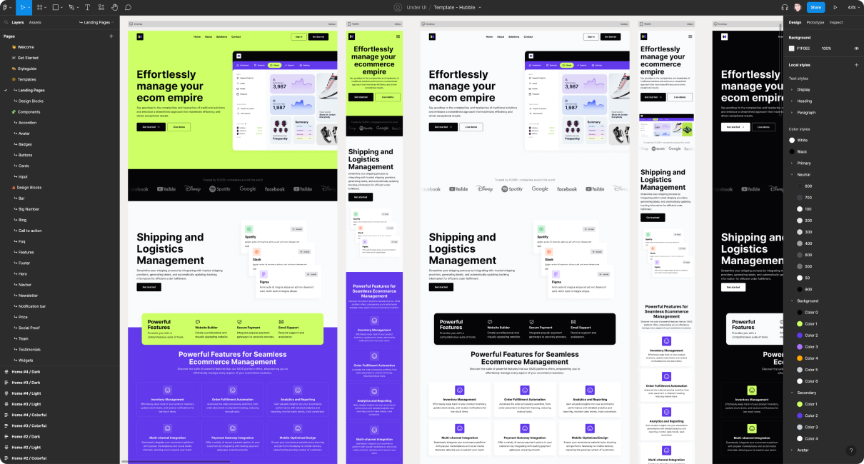 Hubble Template and UI Kit - Preview Figma